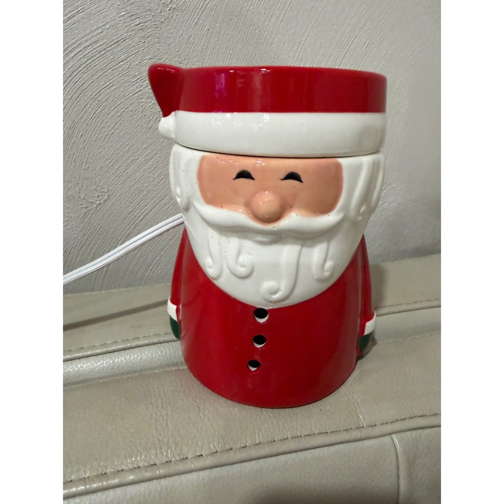 Santa Claus Ceramic Electric Wax Warmer Christmas Holiday Decor Red White
